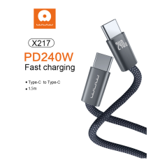 Câble Type-C / Type-C PC 240W Wuw X217 - Blan | Smarty Paris